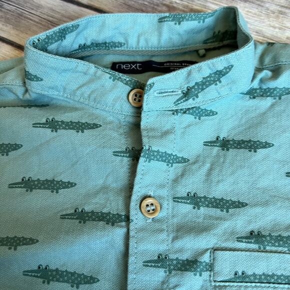 Next Alligator Mandarin Collar Shirt 5-6 - Picture 8 of 8